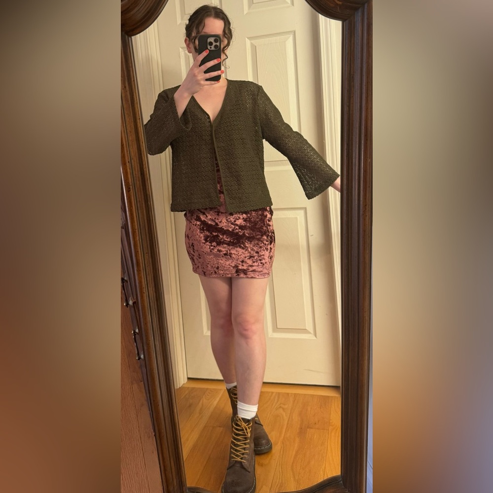 *3 for $9* Vintage Green Crochet Top